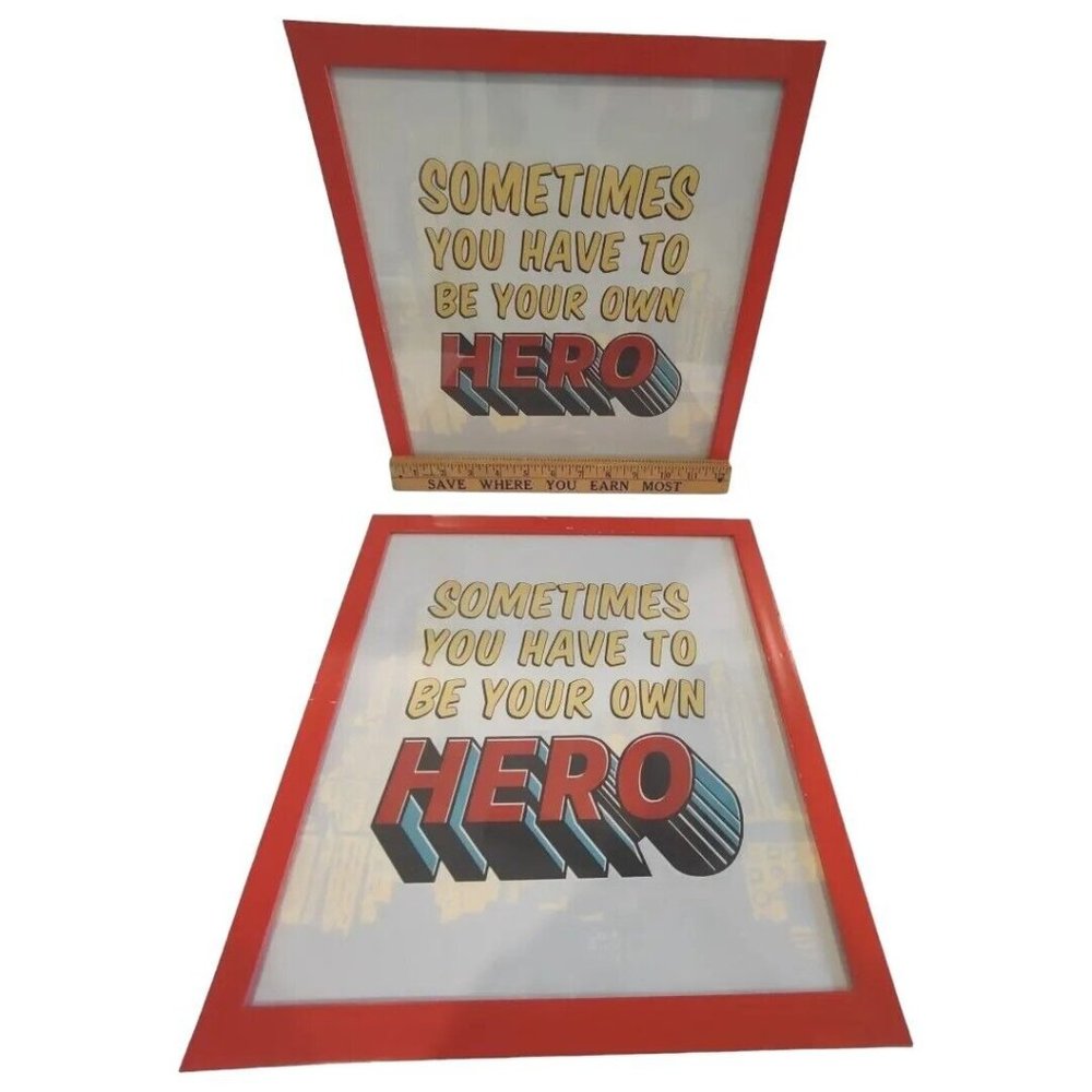 Framed Kids Picture "Be Your Own Hero" Saying  Home Decor Nursery